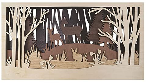 Anloximt Panneaux en Bois sculpté,Forêt Multicouche Bois - avec des détails et Un Effet décoratif Puissant, Ajoutez Une atmosphère Rurale et Un la Nature pour Les Cadeaux