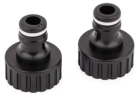 Mivos 2 connettori per rubinetti con filettatura esterna da 3/4 pollici BSP (26,4 mm) – Attacco per rubinetto con attacco rapido per tubo da giardino – Realizzato in plastica riciclata al 90%