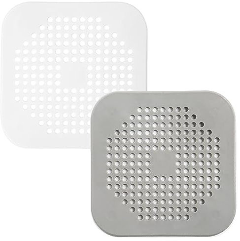 DAZISEN 2PCS Silicone Sink Strainer Protectors - Drain Protector with Sucker Shower Drain Covers Drain Stopper Hair Catcher for Bathroom Bathtub and Kitchen