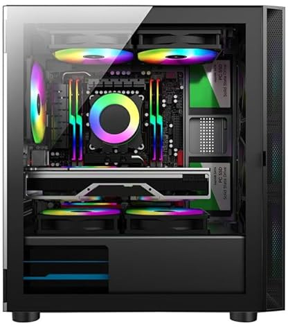MACHPOWER Accesorios PC y Portátiles Marca Modelo Case Gaming 1 Fan ARGB, 3 USB, ACRILYC Panel