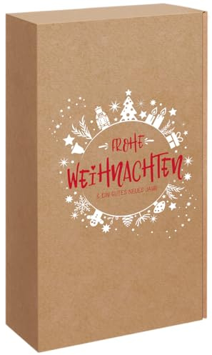 10 Stück Christmas Joy - Präsentkarton für Wein/Sekt (2er)