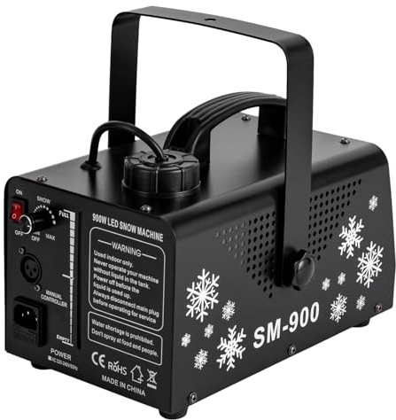 Schneemaschine, 900W Weihnachten Schneemaschine, hohe Leistung Kunstschnee, Schneemaschine Indoor mit LED - Fade, Flash, Jump/Halloween, Weihnachten, Hochzeit, Partys