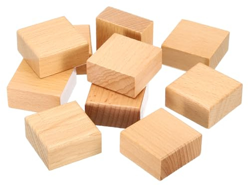 PATIKIL 40x40mm Leere Holzgummistempelhalter, 10er Packung Hartholzstempelgriffe für Stempelherstellung DIY Basteln Stil 1, Braun | Hartholzstempelgriffe, für Stempelherstellung DIY Basteln