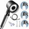 DFENGDF Handheld Shower Head with Filter for Hard Water High Pressure Detachable Showerhead with Scalp Massager and Pause Switch 3 Spray Modes Showerhead Set with Hose Bracket 3 Cotton Filters