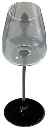 BDLINGAAS Bicchiere di cristallo Bicchiere da vino rosso Calice nero dritto con asta sottile Bicchiere da champagne bordeaux minimalista nero lungo