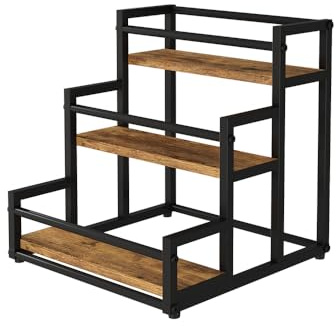 Vicco Stufenregal Fyrk, Eiche rustikal, 33 x 34 cm | mit 3 Ebenen, einsetzbar als Raumteiler oder Regal in Wohnbereichen