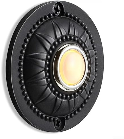 Messing verdrahtete Türklingel Home Haustür Ersatz Runde Eisen Türklingel Druckknopf verdrahtet beleuchtete LED edwardianischen viktorianischen Stil Türklingel Druckknopf Runde Klingel