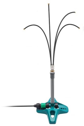 Jorzer Nebulizzatore in piedi per patio esterno a 4 teste regolabili per patio esterno con tubo di alimentazione dell'acqua da 26,2 m raffreddamento estivo esterno portatile esterno Mister