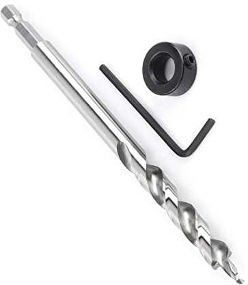 Haosie 3/8 9.5mm Drill Bit, Pocket Hole Jig, with Depth Stop Collar, for Woodworking and Metalworking