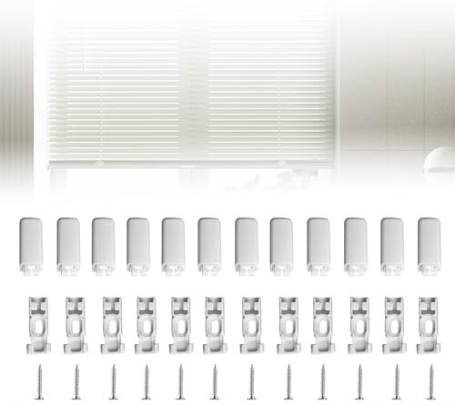 SRJQXH 12 Stück Plissee Halter Klemmträger Plissee Ersatzteile Spannschuhe für Plissee mit Schrauben Ideal für Vertikale und Plissees