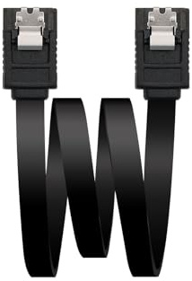 Blendend Cable SATA III 6G, 0.5 m, negro con anclajes; ideal para transferencia de datos y conexión de dispositivos de almacenamiento.
