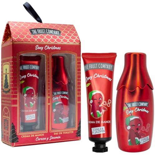 The Fruit Company Pack Duo CEREZA Y JAZMÍN Colonia Eau de Toilette 40ml + Crema de Manos 30ml | Formula Vegana Edición Christmas con Dedicatoria Personalizada