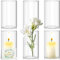 YlYADl Vases Cylindriques en Verre,Vase en Verre Transparent de pour Fleurs,Vase À Fleurs en Verre Cylindrique Transparent,pour Bougies Pilliers Bougies Flottantes Centres de Table de Mariage