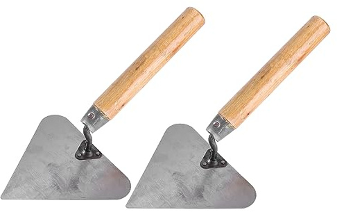 Artibetter 2pcs Triangle Trowel Mud Scraper for Professional Bricklaying and Plastering Construction Tools Comfortable Handle