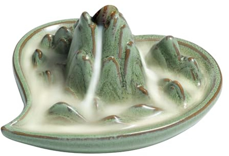 Gvvsjgdbis Wasserfall Rückfluss Räuchergefäß Keramik Handgemachte Kleine Räucherkegel Halter Brunnen Aromatherapie Ornament