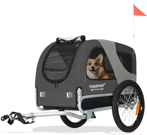 DOGGYHUT® MEDIUM cykel hundvagn för hundar upp till 23 kg cykelvagn vikbar