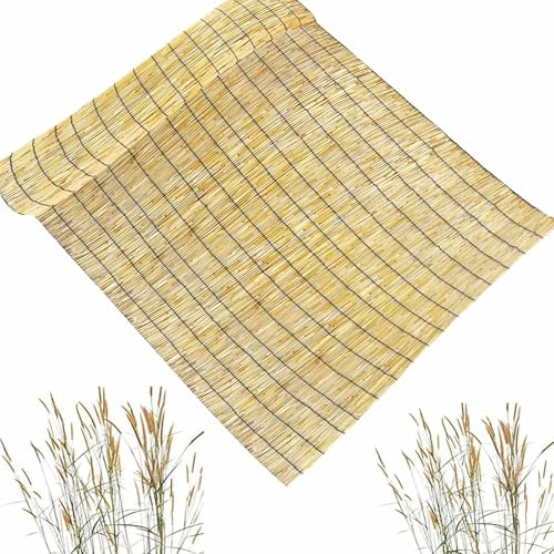 Bambuszaun Sichtschutz Hochwertig,Balkon Sichtschutz Zaun Sonnenschutz,Schilfmatten Sichtschutz Blende Als Dekoration,Premium Schilfrohrmatte Beach Gartenzaun Dekorativ Für Outdoor Dekoration(H4*L33ft