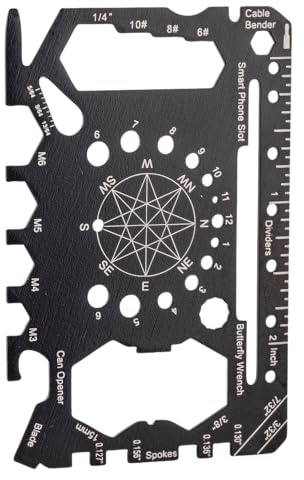 EUROtops Multitool Karte 25 in 1 - Kreditkarten-Tool aus Edelstahl, Survival Gadget für Camping & Alltag, Geschenk für Männer