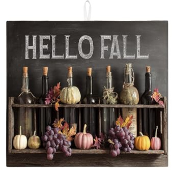Rustic Fall Dish Drying Mats For Kitchen Counter, Vintage Black Absorbent Dish Drainer Mat, Seasonal Microfiber Drying Pad For Coffee Bar 16x18 Inch