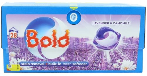 All in 1 Lavender & Camomile Laundry Capsules 28 Washes | Deep Clean Stain Removal with Built-In Fabric Softener | Long-Lasting Freshness Detergent Pods for Machine Washes, Eco-Friendly Packaging