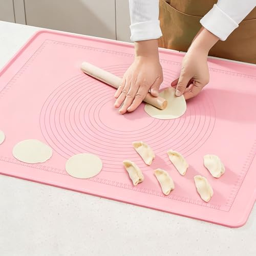 HIKPACKER Tapete de Silicona para Hornear, 80x60cm, para Repostería, Rosa
