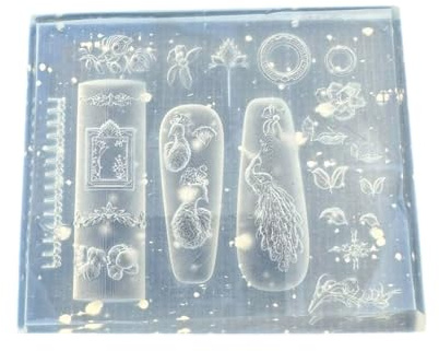 Moule en silicone réutilisable pour créer des motifs complexes de gaufrage chinois, manucure, décoration d'ongles, outil en silicone