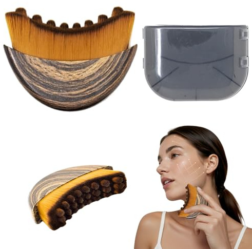 Brosse de Contour Lymphatique pour le Visage, Brosse Drainage Lymphatique avec Boîte, Brosses à Sec pour Visage, Sculpter Mâchoire, S'adapter à la Peau avec Précision