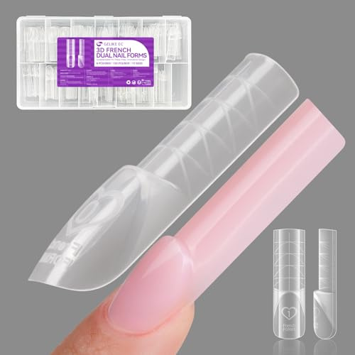 Gelike ec Formes à double ongles pour gel de construction : design sandwich formes d'ongles extensions d'ongles - pour extensions en gel impeccable - facile pour le bricolage et le salon 120 pièces 15