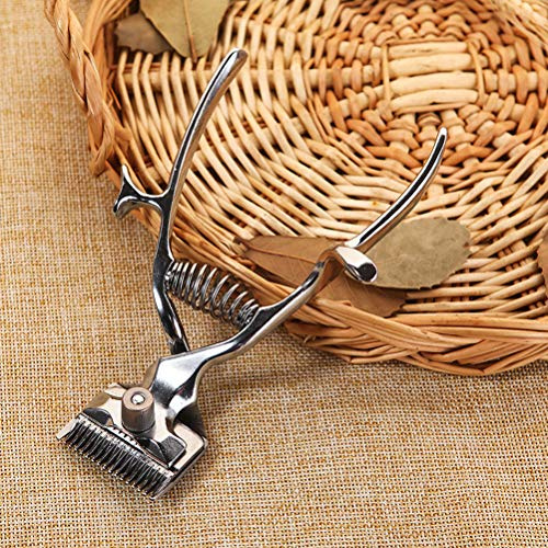 TIKATARER Tondeuse à Cheveux Manuelle Ergonomique de qualité Professionnelle, Coupe-Cheveux à Poussée Manuelle, Outil de Coupe de Non électrique à Faible Bruit pour une Utilisation en Salon à (SILVER)