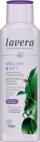 lavera SHAMPOOING SOIN VOLUME & LIFT - sans silicones - pour cheveux fins et sans vigueur - à la kératine végétale - vegan - cosmétiques naturels - 250 ml