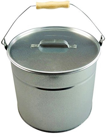 Ascheeimer 15l verzinkt mit Deckel
