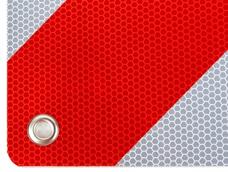AMA Pannello Bianco e Rosso Omologato per Carichi Sporgenti 500x500 mm in Alluminio, Sicurezza Stradale per Veicoli Trasporto Merci con Montaggio Facilizzato, Made in Italy