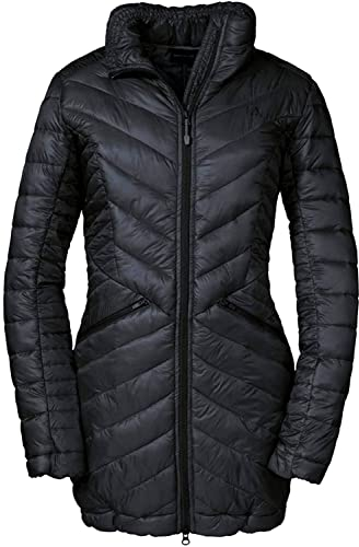 Schöffel Damen Thermo Parka Antersas L, winddichte, extrem leichte Daunenjacke aus Pertex Quantum, warme und atmungsaktive Skijacke, black, 38