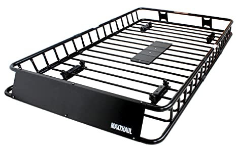 MAXXHAUL 50506 - Robusto portapacchi universale in acciaio per il tetto dell’auto, 162,6 x 99,1 x 15,2 cm, colore: nero