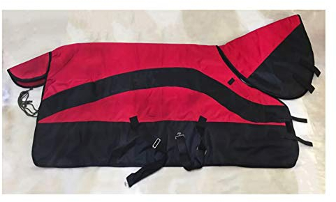 MaJu Turnout Decken Für Pferde Voller Hals Shell 200G Gepolsterte Baumwolle 600 Denier Reißfestes Gewebe Atmungsaktiv Halten Sie Warm(Size:125cm)
