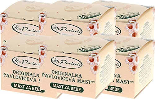Original Dr. Pavlovic Babycreme - Originalna Pavlovićeva mast Windel Ausschlag Behandlung, trockene Haut feuchtigkeitsspendend, Baby-Hautpflege-Salbe mit Kamille 100 ml (6)