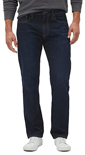 Gap Mens Straight Fit Jeans, Dark Wash, 32W x 32L US