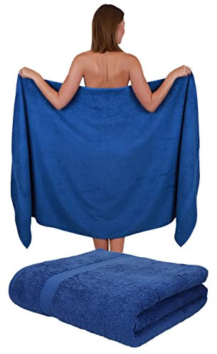 Betz Badetuch 2 Stück XXL 100x200 cm 100% Baumwolle – Weiches Frottee Saunatuch & Strandtuch – Pflegeleicht & saugstark – Palermo Serie – Farbe blau
