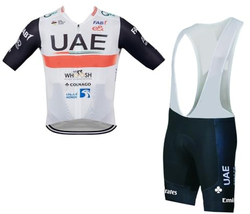 Pro Team UAE cykeltröja set, sommarcykelskjorta MTB cykelkläder haklapp korta kit 9D geldyna, Kort set 5, XL