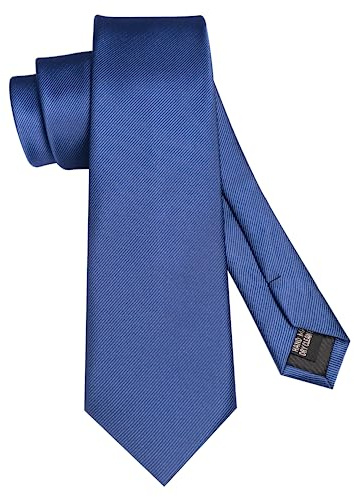 JEMYGINS Herren-Krawatte, einfarbig, 7 cm, für Business und Hochzeit, dunkelblau, M