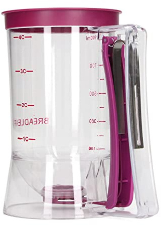 Pfannkuchenteigspender, Teigportionierer 900ml, Cupcake-Teigspender mit Quetschgriff, Sahnespenderbecher mit Skala Cupcakes, Waffeln, Muffinmischung, Kuchen zu Machen
