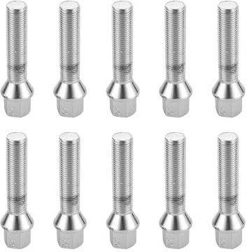 JNNJ 10 Pezzi Set Di Bulloni Ruota, Bulloni Ruota Con Sede Conica M14x1,5, Kit Di Bulloni per Ruote Di Ricambio in Acciaio Cromato, Accessori per Auto in Qualità OE, Per Cerchi in Lega E Cambio Gomme