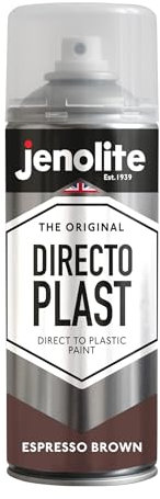 JENOLITE Directoplast Gloss Spray Paint | ESPRESSO BROWN | 400ml | Multi Surface Paint | No Primer Required | For All Types Of Plastic | RAL8017