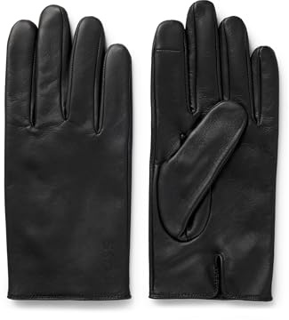 Handschuhe Aus Genarbtem Leder Mit Durchgehendem Innenfutter Und Gelasertem Logo