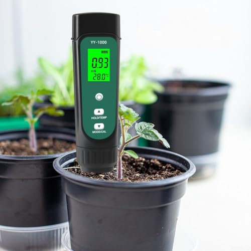 Humidimètre 3 en 1 numérique pour sol EC/humidité/thermomètre pour jardin, agriculture et plantes