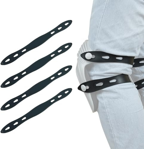 KUNN Rubber Straps for Knee Pads, Replacement Straps for Knee Pads, Set of 4, Black