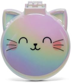 Legami Bürste mit Spiegel, öffnet und schließt mit einem Klick, bequem und praktisch zum Mitnehmen, Kitty