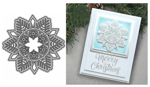 Sredwtk Schneeflocke Weihnachten Stanzschablonen Metall Prägeschablonen Stanzformen Schneiden für DIY Karte Sammelalbum Scrapbooking Fotoalbum Deko Cutting Dies