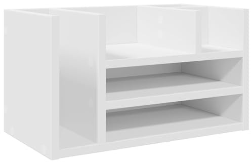 vidaXL Schreibtisch-Organizer Weiß 44,5x24x25 cm Holzwerkstoff