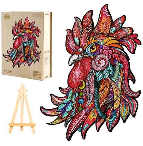 PASJO - Holzpuzzle Erwachsene mit Vögelmotiv 265 Teile 44,5x32,7 cm - Geschenkidee für Kinder - Holz Puzzle Vögel - Einzigartige Tierförmige Holz-Puzzle - Creative Jigsaw aus Holz für Erwachsene